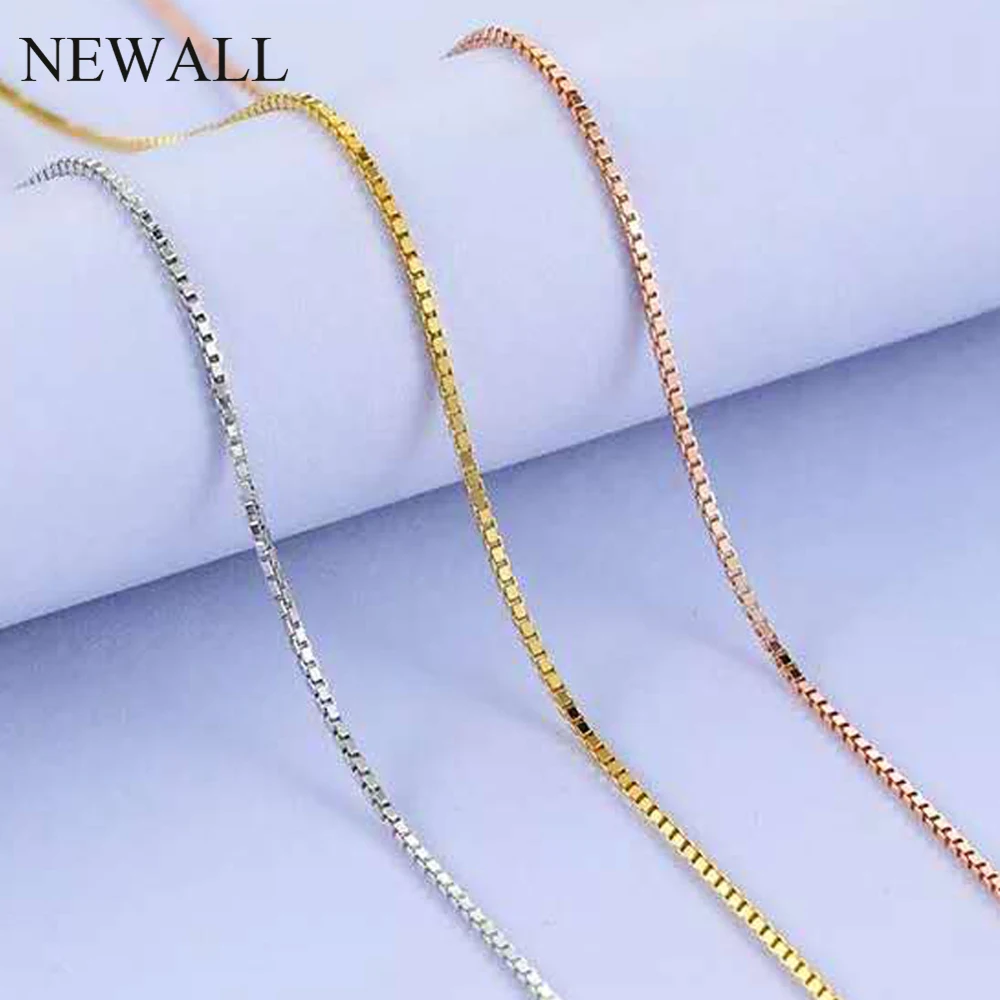 1 2/1 5 мм цепочка из нержавеющей стали с золотой коробкой ожерелье 47 см + 4