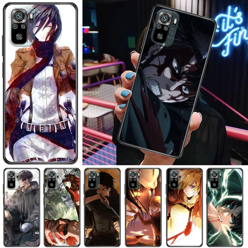 

Чехол для телефона с изображением атаки на Титанов Mikasa Ackerman Armin Arlert Levi Eren Jager для Xiaomi Redmi Note 10T 5G 10S 10X 10