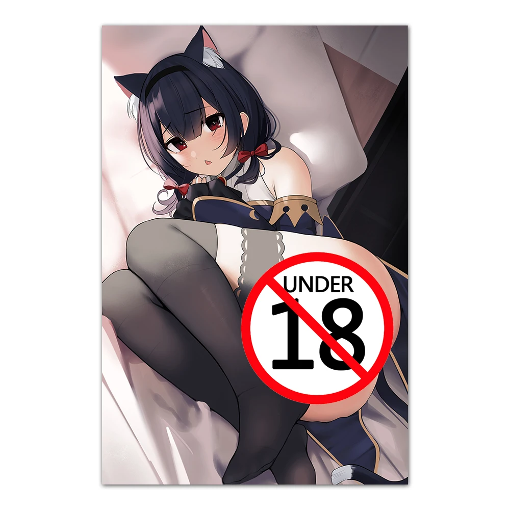 Обои с изображением кошки и девушки в стиле аниме привлекательные настенные