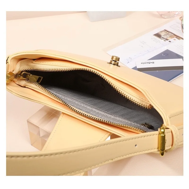 

Baguette Bag PU Leather Luxury Designer Handbag Solid Color Shoulder Bag Female Brand Clutch Fashion Brand Purses and Handbags