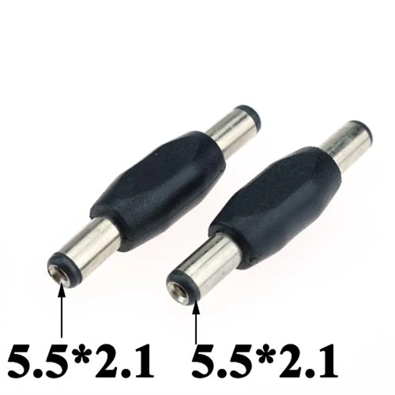 cltgxdd 1pcs 5.5*2.1 mm 5.5x2.1mm DC Power Plug Connector male to male Panel Mounting Plugs Adaptor