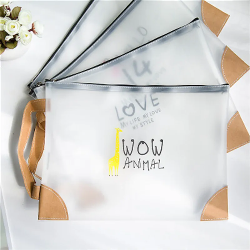 1 шт. пластиковая бумажная папка на молнии для документов Сумка карандаш ручка