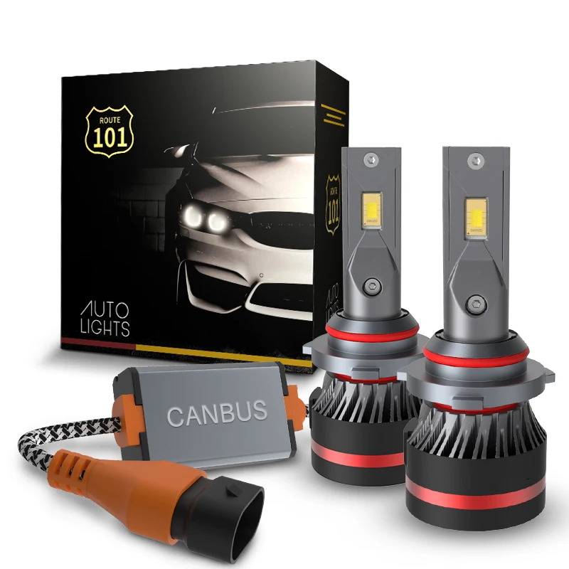 Route101 9005 HB3 LED Canbus Headlight Bulb 6000K Anti Error Conversion Kit for Auto 12v-24v Car Light Lamp