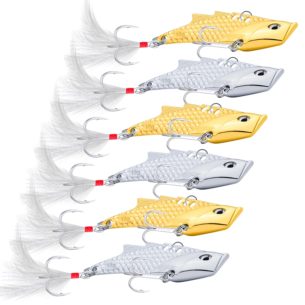 

10pc Metal Bait Gold Silver 7G-10G-18G-26G-35G Fishing Lure Tackle Feather BKB Hooks High Quality Hard Spoon Bass Baits 2019 New