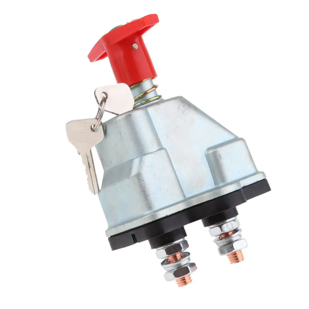 

12V Master Battery Disconnect Switch Kill 2 Post Cut Off With Keys