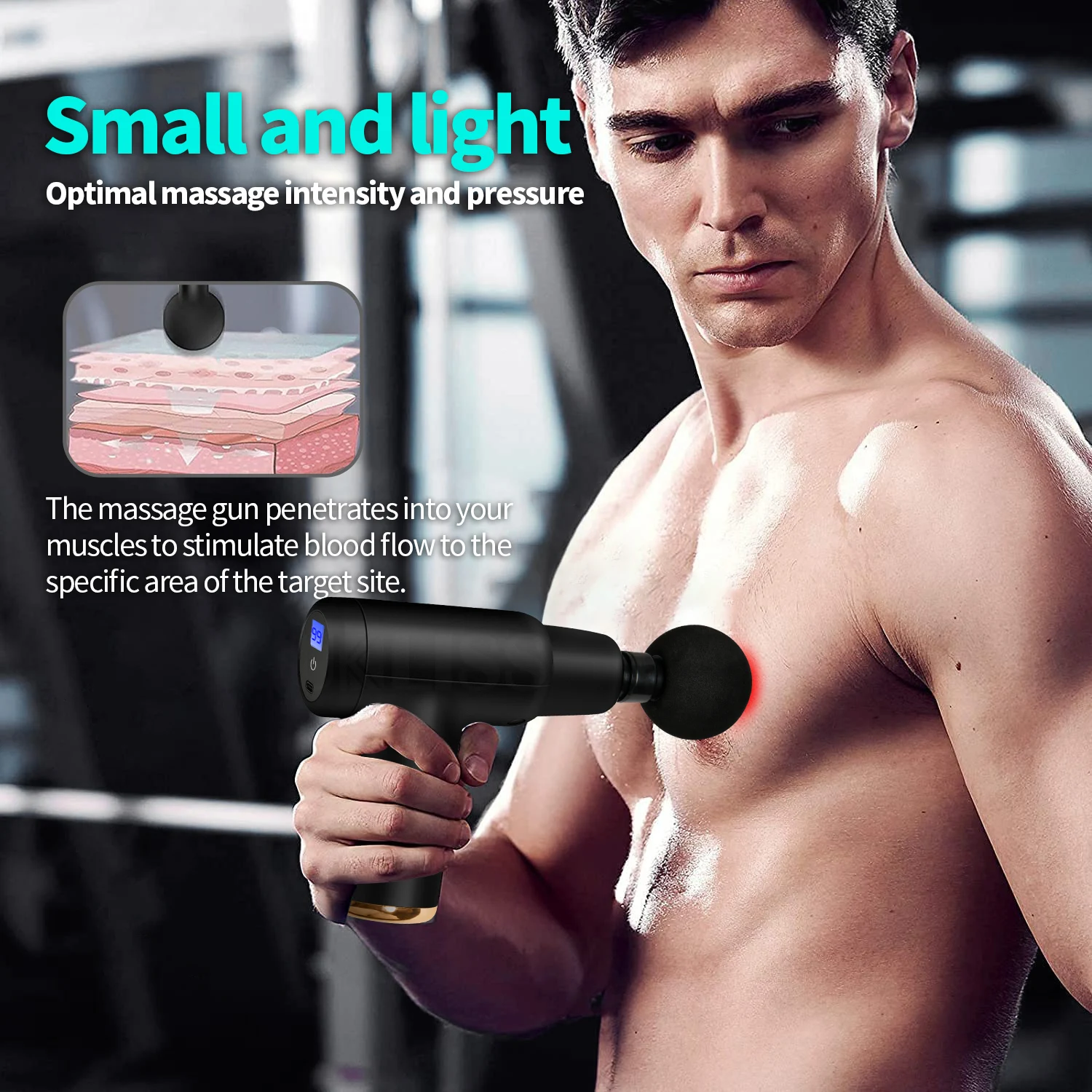 

Massage Gun Mini Pocket Massager Deep Muscle Vibration Relief Pain Relax Fitness Therapy for Body Massage Relaxation
