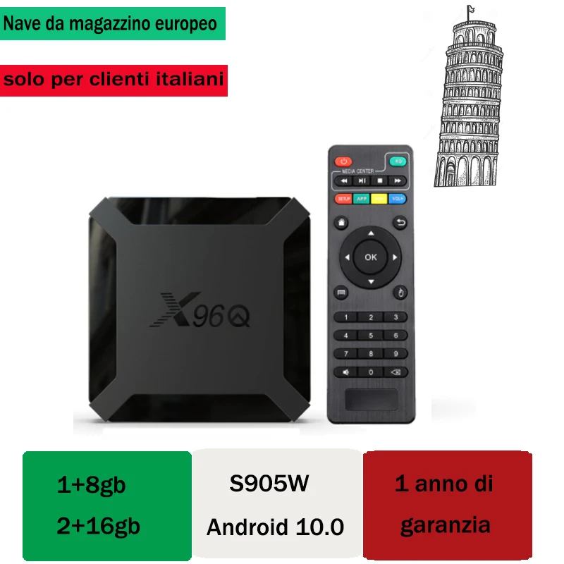 

X96Q Android 10.0 4K Smart TV Box 1g/8g, 2g/16g electronic m3u media decoder Super iup internet TV Set Top Box ship from Italy