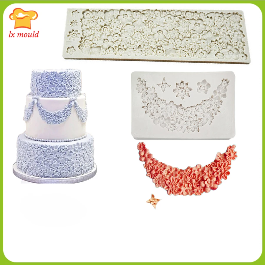 

Flower DIY Candy Cake Silicone Mould Lace Trim Decorative Chocolate Dry Pez Baking Tools