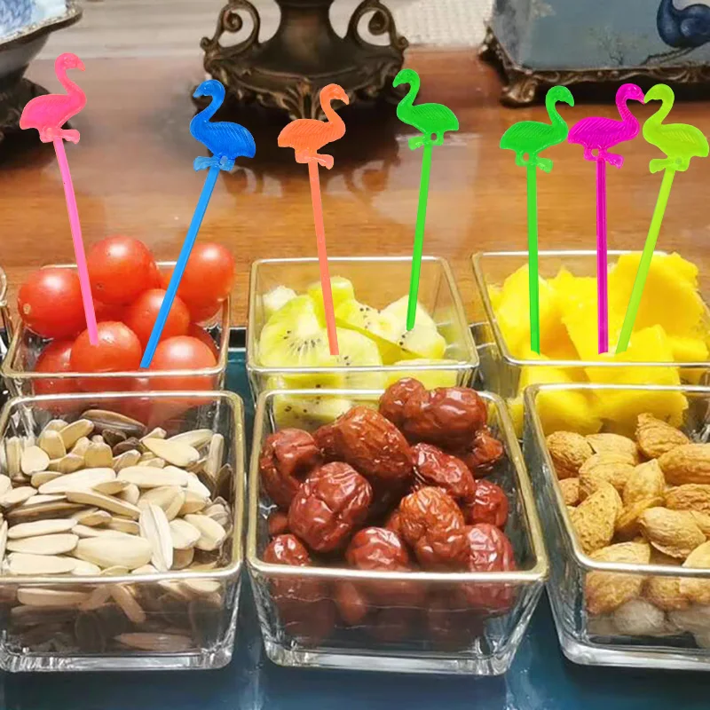 50 шт. Фламинго Еда выбирает шведского стола фрукт для кекса вилка и других