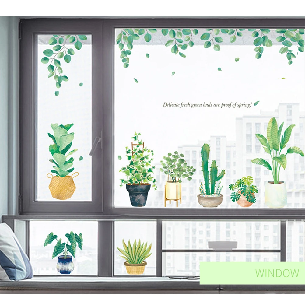 1 шт. Наклейка на стену Кактус в горшке настенные наклейки для дома гостиной