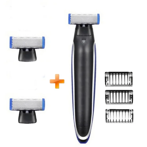 1 shaver 2 blades Электрический триммер мужской удалитель бороды Перезаряжаемый для бритья машина для очистки лица клипер бритва клипер устройство - Цвет: 1 shaver 2 blades