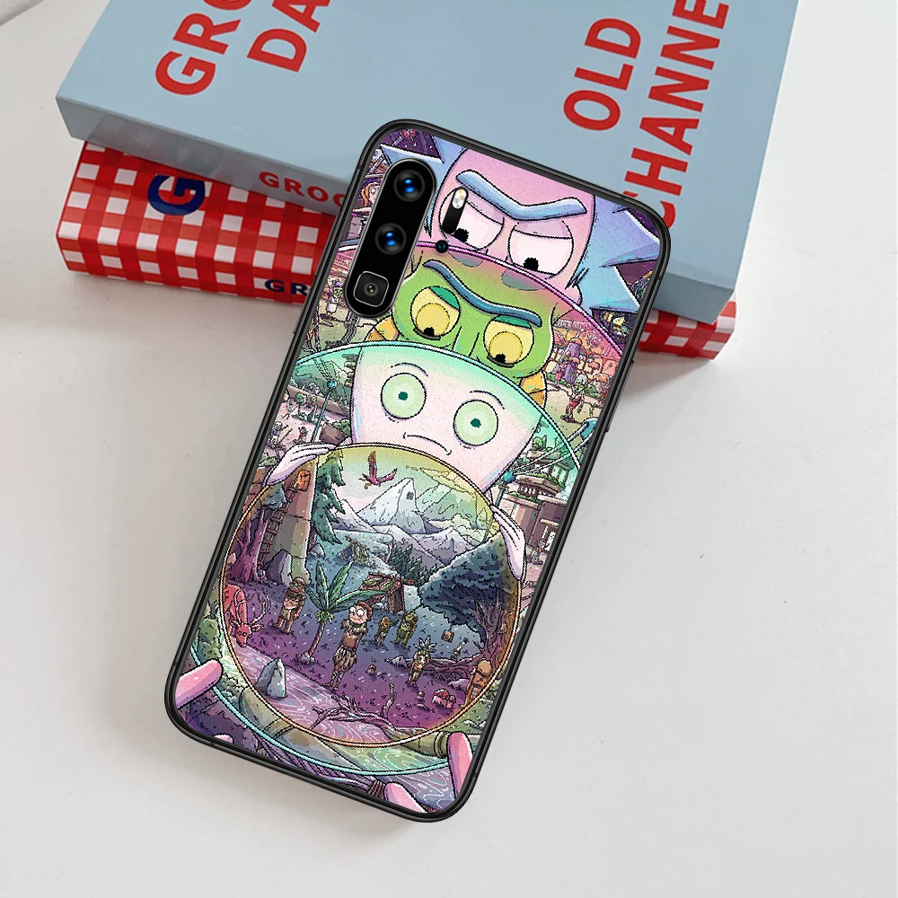 

Ricks or Mortys Funny Cartoon Phone Case For Huawei P Mate Smart 10 20 30 40 Lite Z 2019 Pro black Cover Silicone Coque Tpu