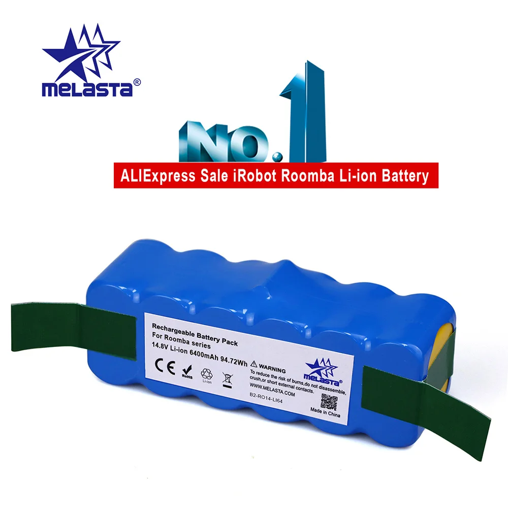 li-ion 6400mAh 6.4Ah 14,8 V ионно-литиевая Батарея для iRobot Roomba 500 600 700 800 серии 510 530 550 560 580 620 630 650 760 770 780 790 870 880 R3 - Цвет: li-ion 6400mAh