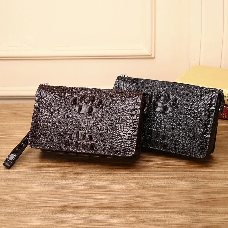 New Leather man bag password lock hand bag alligator man business high-capacity compartment handbag clutch bag