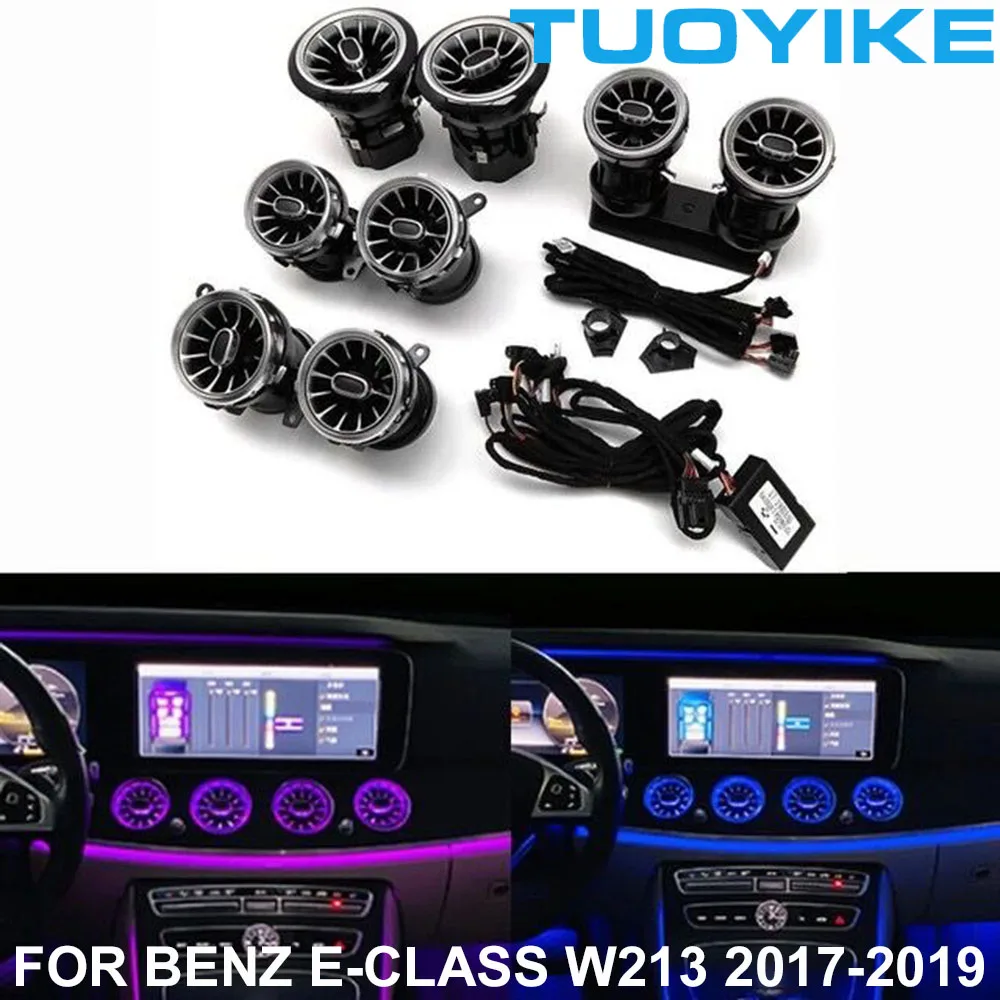 

7PCS/set Atmosphere Ambient Light Lamp For Mercedes BENZ C-Class W205 GLC W253 Dashboard Rear Air Conditioner Vent Outlet Trim