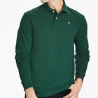 Рубашка-поло мужская, из 100% хлопка, с длинным рукавом, S-5XL