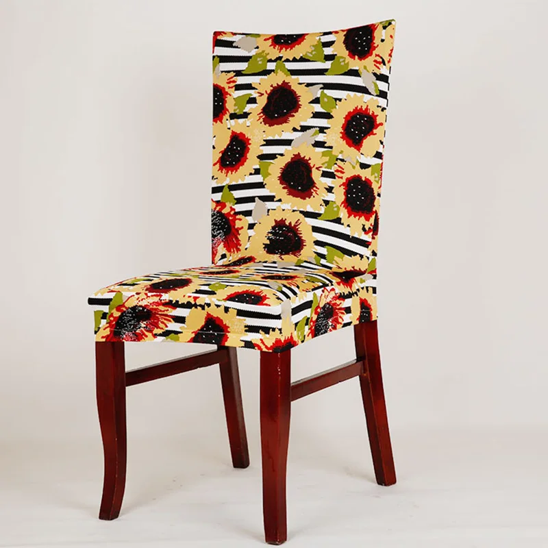 Съемный нескользящий эластичный чехол для обеденного кресла из спандекса кухни