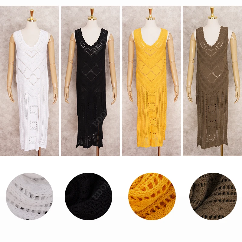 2021 сексуальные накидки на бикини без рукавов белая вязаная крючком Туника летнее