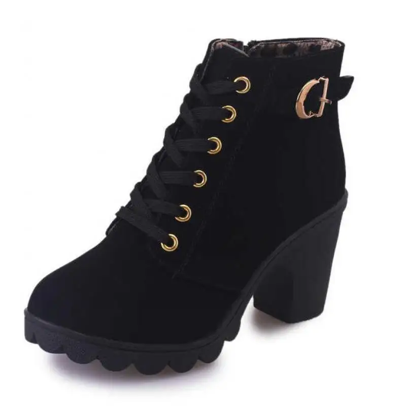 

2020 New Plus Size 35-43 Winter Casual Women Pumps Warm Ankle Boots Waterproof High Heels Snow Martin Shoes ZH100194