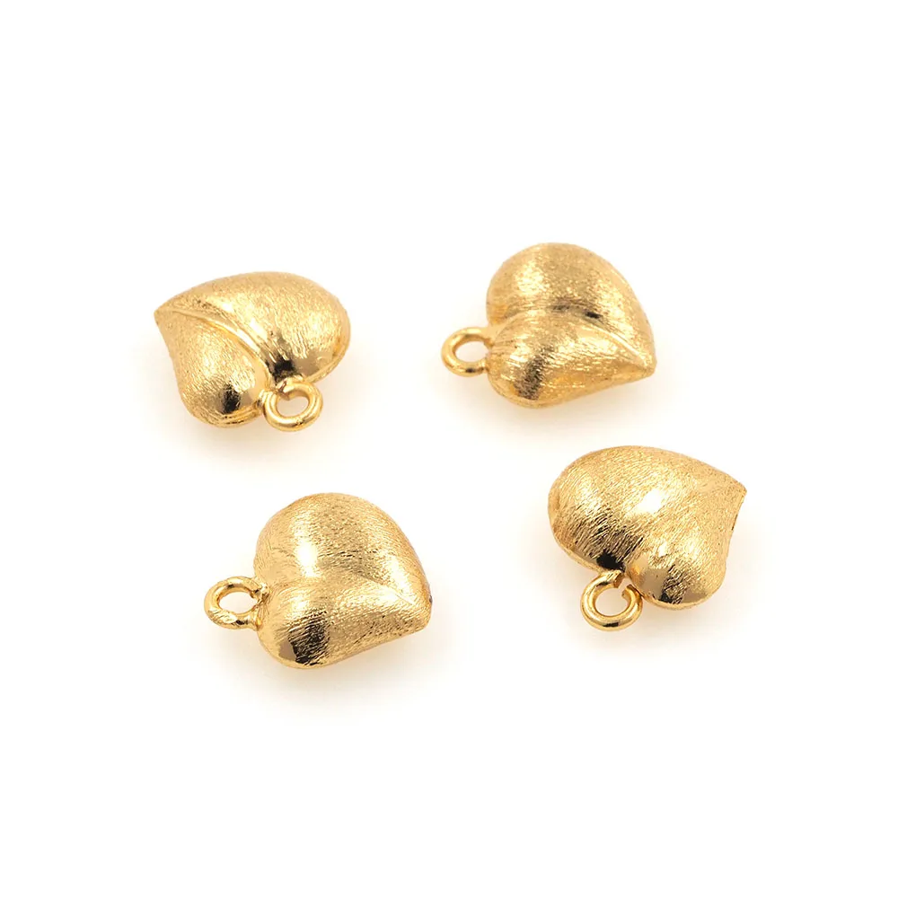 

Copper Gold Asymmetry Heart Shape Pendants Charms for Jewelry Making Diy Bracelet Necklaces 15x13.8x6MM