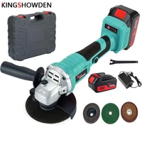 18v rechargeable brushless angle grinder cordless electric grinding machine power tool cutting polishing 2 battery accessories