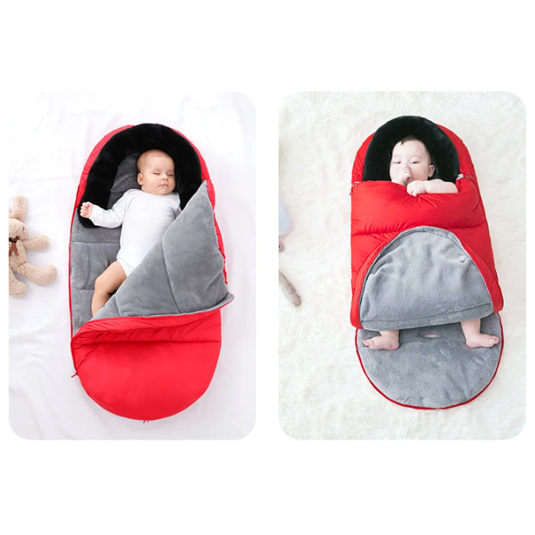 Зимние теплые детские спальные мешки утолщенные Детские для коляски младенцев