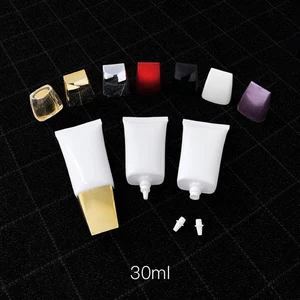 30ml Empty White Cosmetic Bottle Flat Style Makeup Eye Cream Lotion Packaging Container 30g Plastic Soft Tube Free Shipping