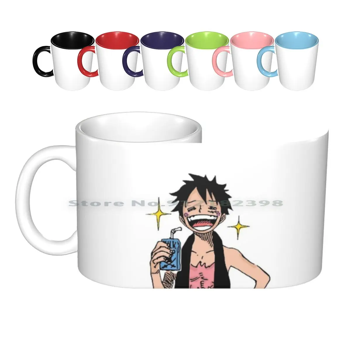 

Luffy Milk Ceramic Mugs Coffee Cups Milk Tea Mug Luffy Milk Creative Trending Vintage Gift Bottle Cup