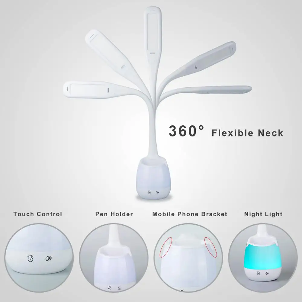 настольная лампа насСветодиодный светильник для учебы с держателем ручек