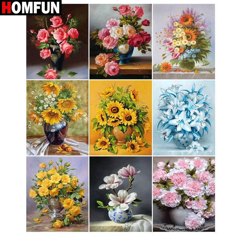 HOMFUN краска с алмазной вышивкой &quotцветные цветы розы&quot Алмазная ing полностью