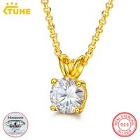 8mm Real 2CT D Color Moissanite Diamond Necklace Pendant 925 Sterling Silver Necklace For Women Chains Party Bridal Fine Jewelry