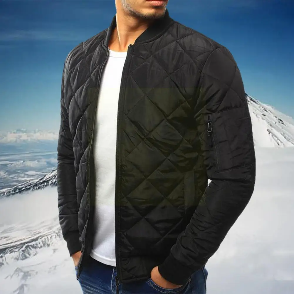 

New Men Windbreaker Winter Coat Padded Puffer Fashion Coat Casual Warm Casual Bomber Zip Clothes Up Outwear Cotton M4i7