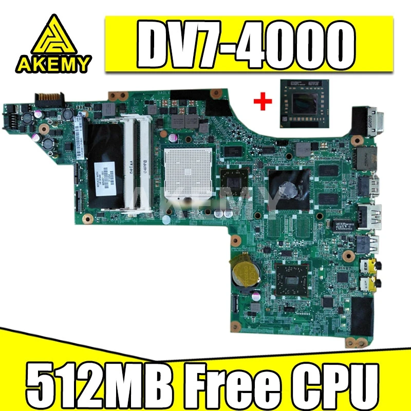 AKemy For HP Pavilion DV7 DV7-4000 DV7T Series Laptop Motherboard DA0LX8MB6D1 630833-001 615686-001 HD 5470M 512MB Free cpu