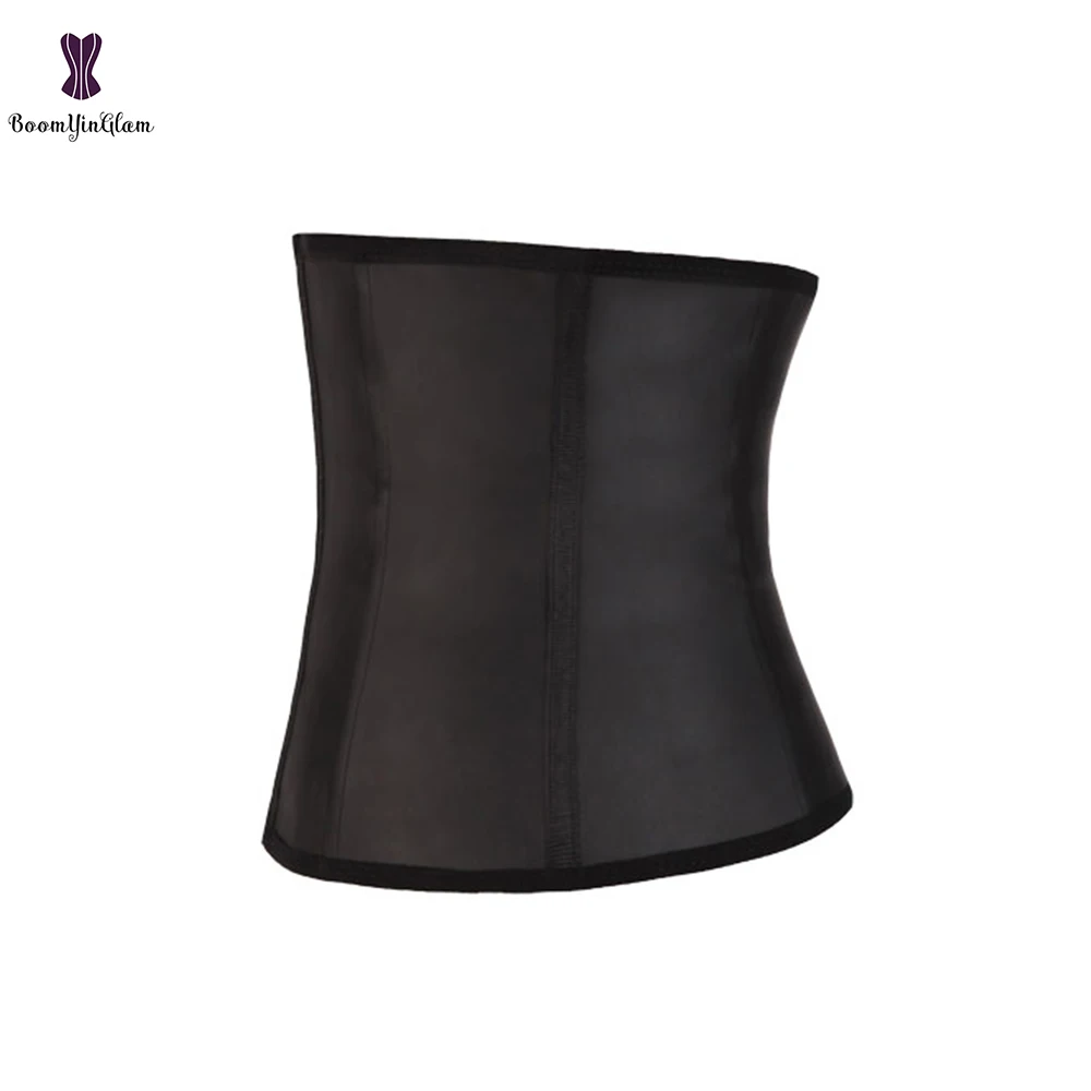 Блестящий латексный корсет для тренировок на талии 9 спиральных стальных костей