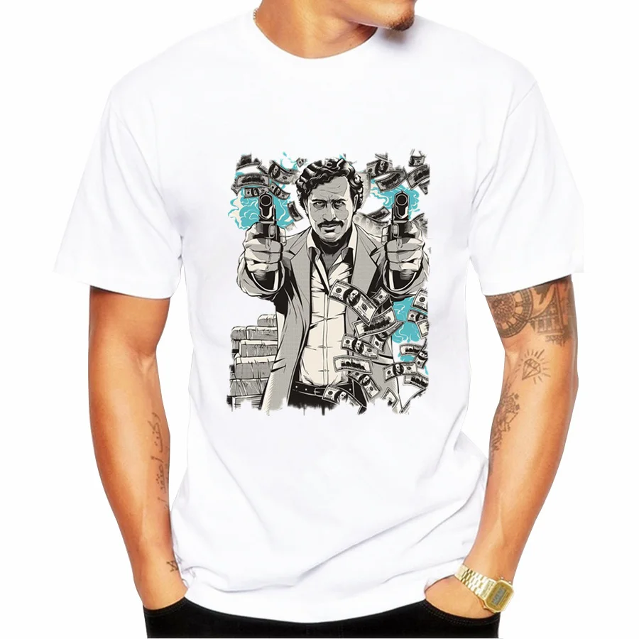 Pablo Escobar футболка с короткими рукавами и круглым вырезом летняя повседневная