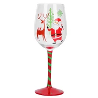 1pc glass goblet christmas wine cup home bar cocktail cup nightclub wine glass colorful