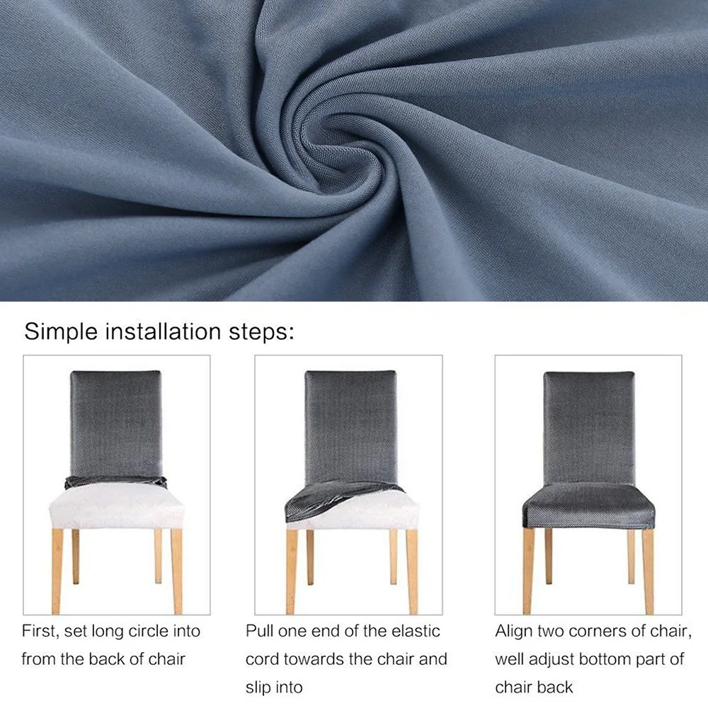 Твердые Цвет Кухня чехлы для стульев Съемный Анти грязный сиденья спандекс