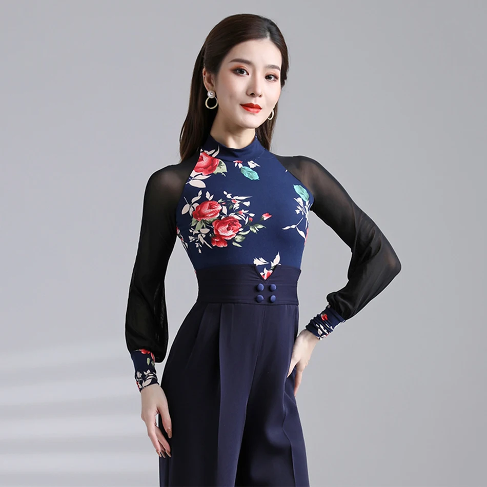 Женские топы для латиноамериканских танцев L2177A Топы с длинным рукавом самбы