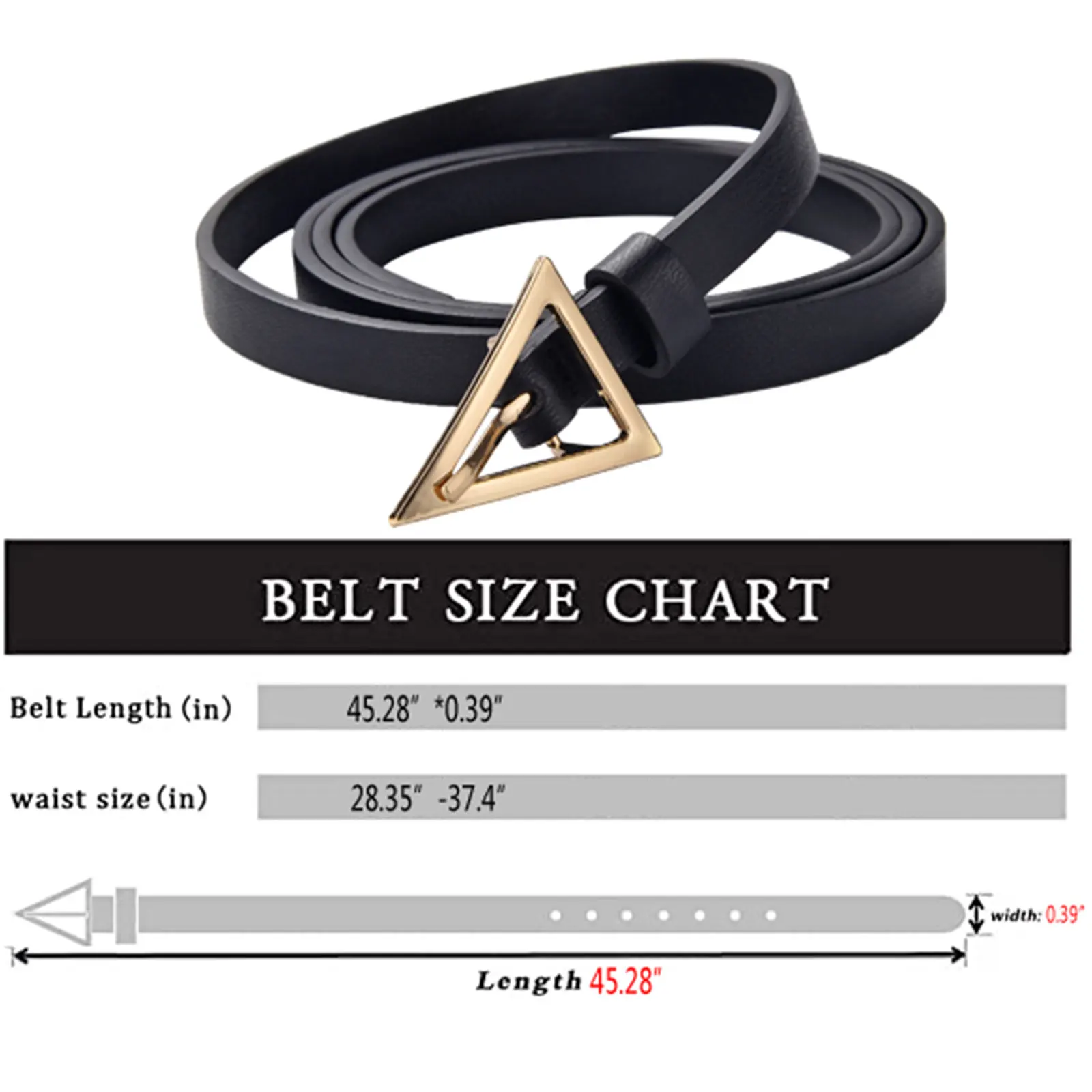 

Fashion Women Skinny Leather Belt Ladies Triangle Pin Buckle Solid Color Comfortable Belt For Dress Jeans 3 Color