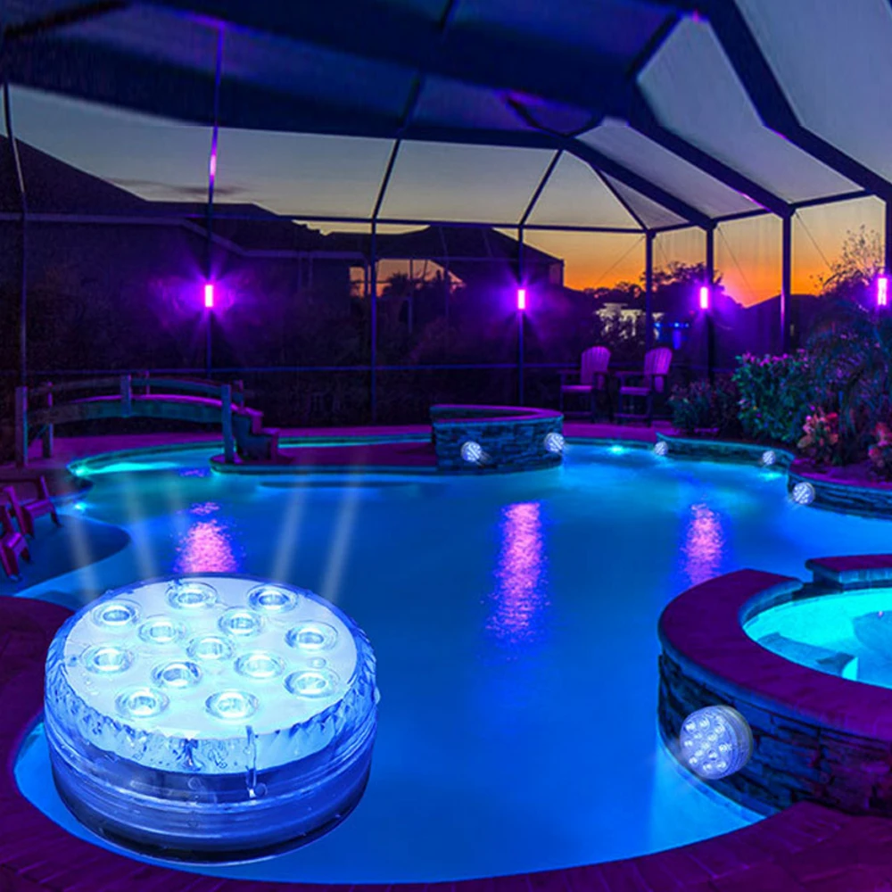 

LED Submersible Light With Remote Control 13Led RGB Underwater Light Waterproof Lamp for Swimming Pool Garden Aquarium Vase Bowl