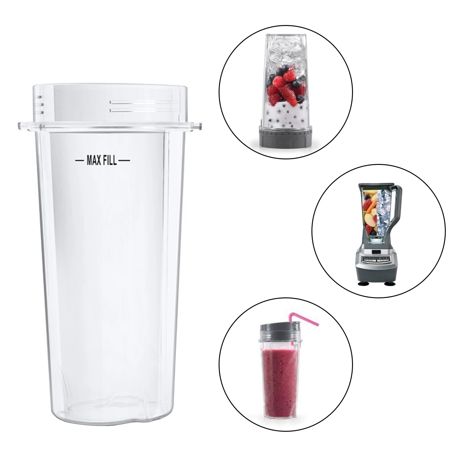 Чашка блендера объемная 16 унций для Nutri Ninja BL770 BL780 BL660|Соковыжималки| |