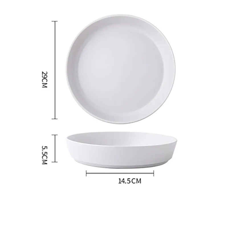 

Simple solid color 11-inch large plate ~ matte white round fruit plate deep plate large vegetable plate soup plate