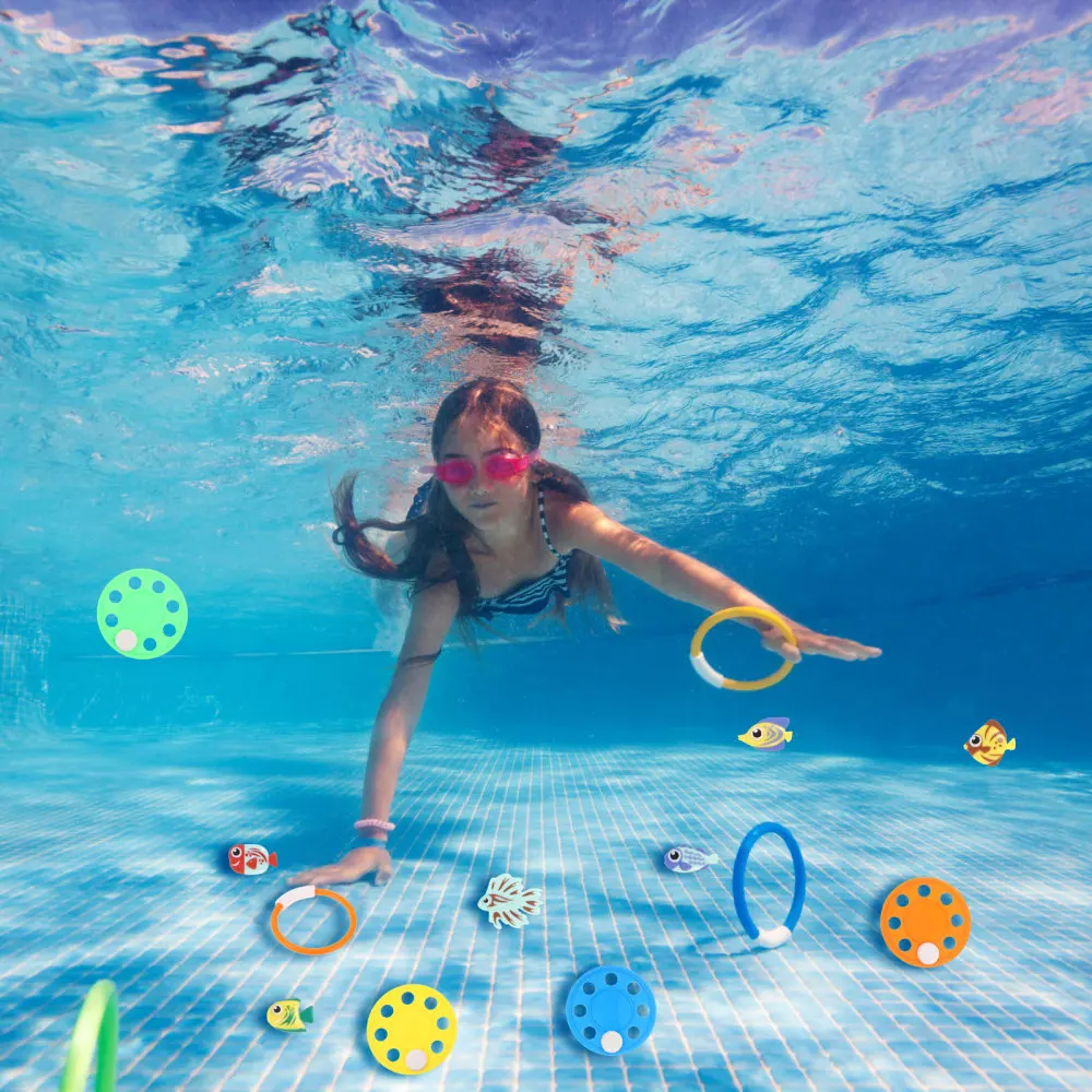 

3 Sets Diving Pool Toys Water Sports Swim Rings Pool Party Supplies