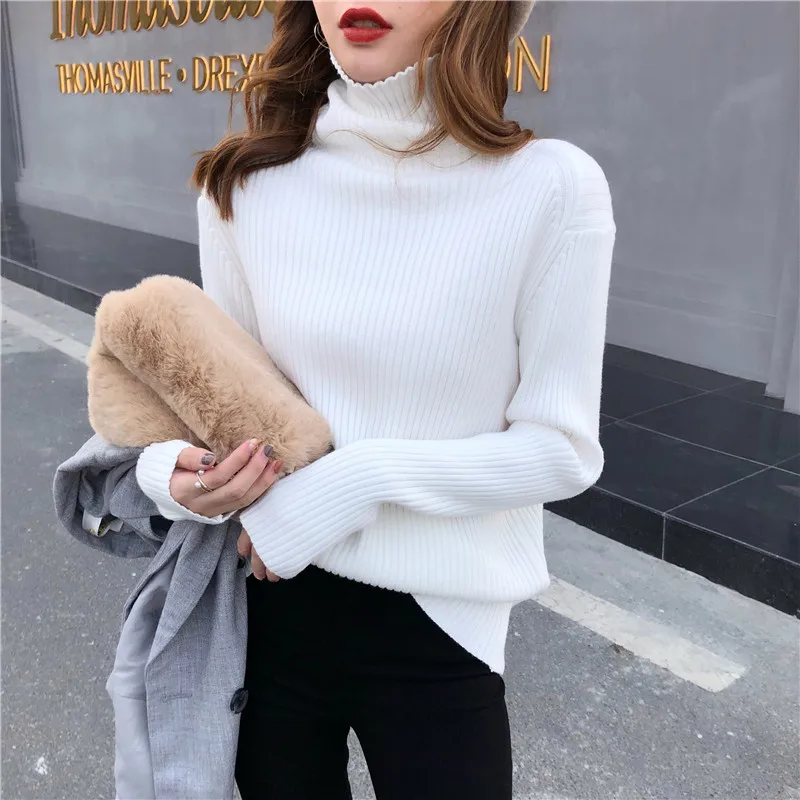 

Autumn and Winter New Korean Style Pile Collar Loose Sweater Women's Outdoor All-Matching Thickened Sweater Turtleneck Bottoming