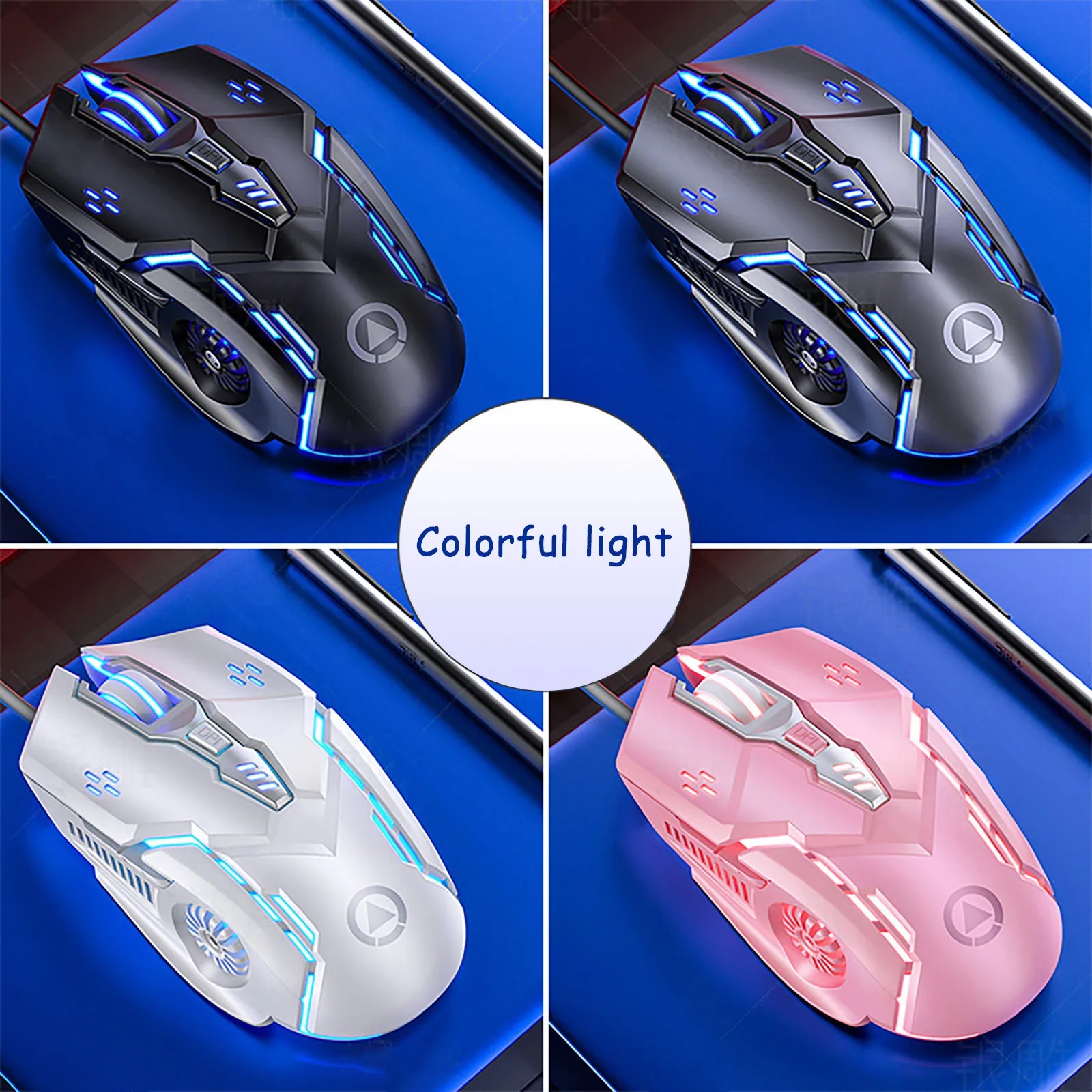 Проводная игровая мышь Seven цветная светодиодная дышащая 3200 DPI модная Бесшумная