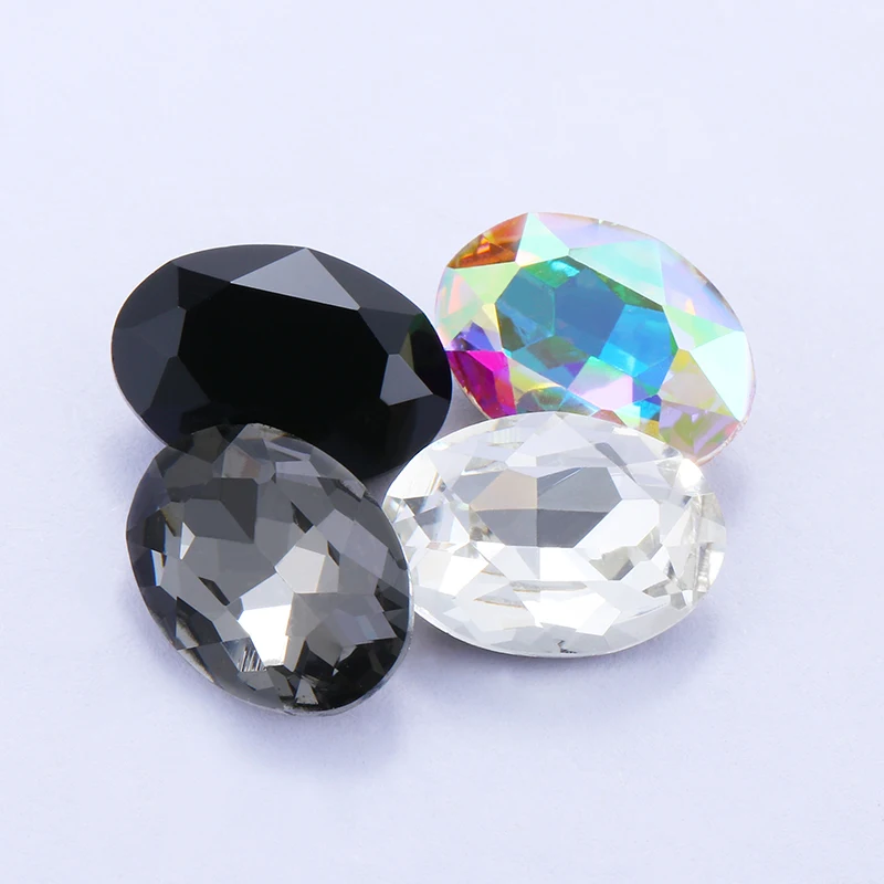Овальные блестящие сверкающие верхние Кристаллы K9 стеклянные стразы ювелирные