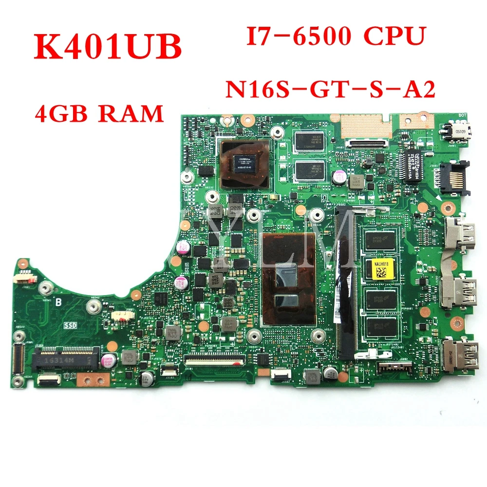 

Процессор K401UB I7-6500, 4 Гб ОЗУ, материнская плата REV2.0 для ASUS K401U K401UB, материнская плата для ноутбука 90NB0AD0-R00010, 100% протестирована, бесплатная дост...