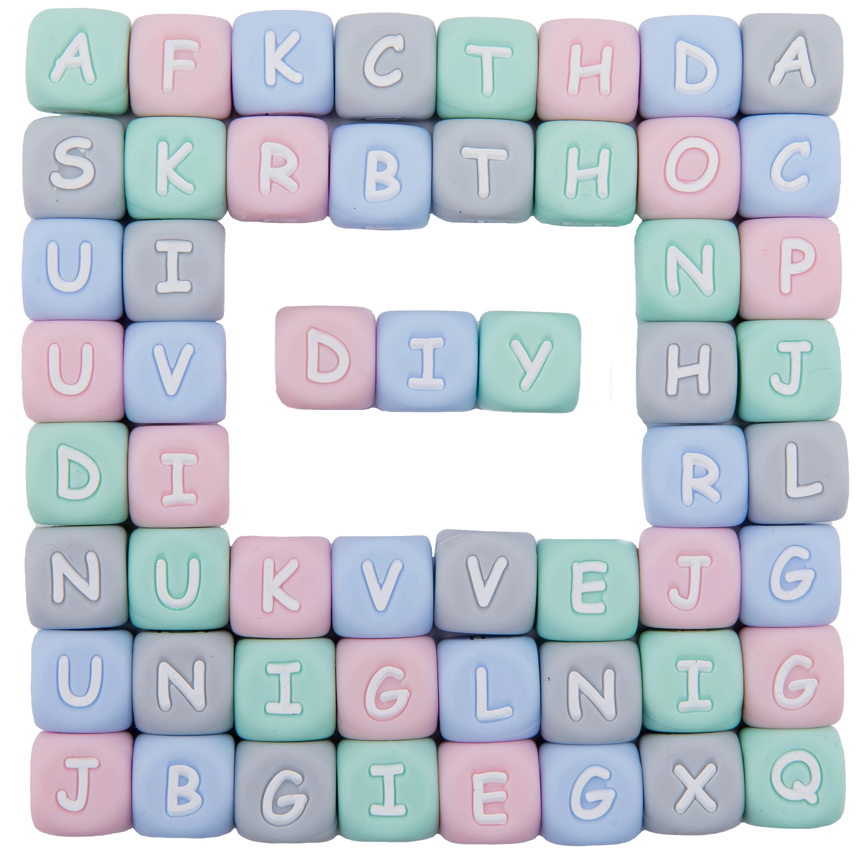 

10pc Letter Silicone Beads 12mm Baby Teether English Silicone Alphabet Letter DIY Pacifier Chain Teething Necklace Baby Products