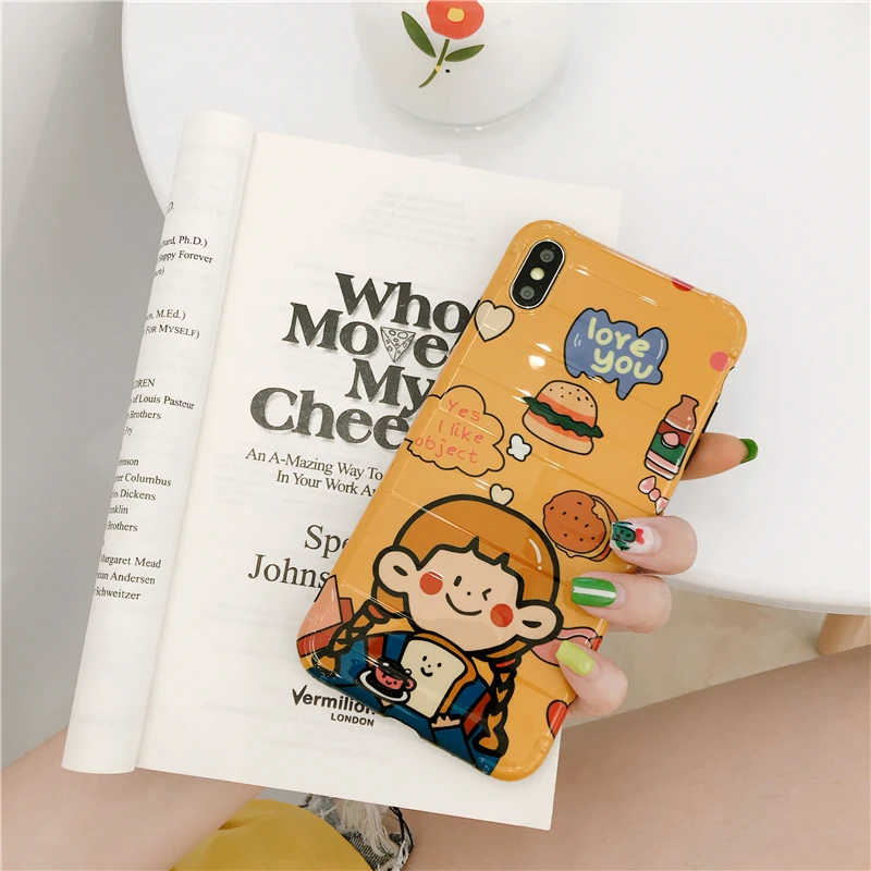 Мультфильм веселый костюм чехол с узорами для девочек телефона iphone 6 7 8 6s плюс