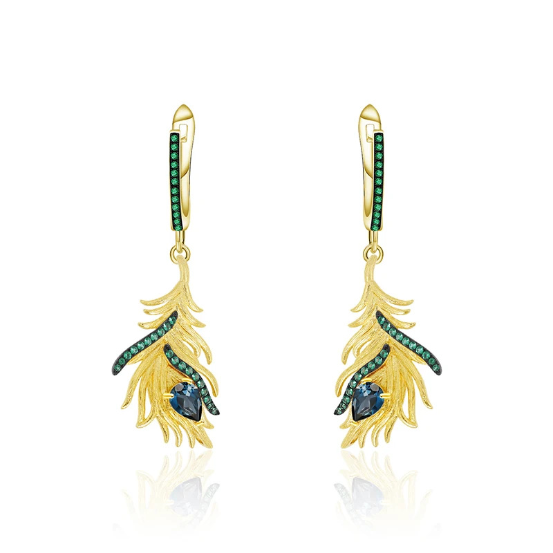 

925 silver feather earrings for women 210316-36